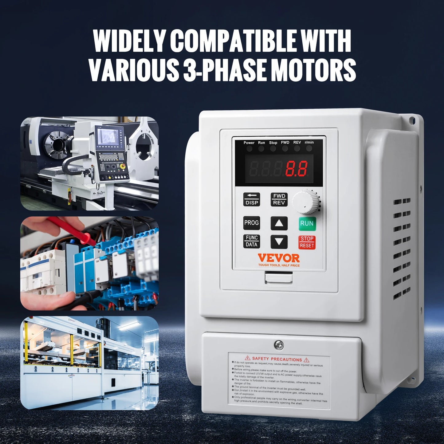 SucceBuy 2.2KW VFD Inverter Variable Frequency Drive Converter AC 220V 3P Output Speed Controller for Water Pump Motor CNC