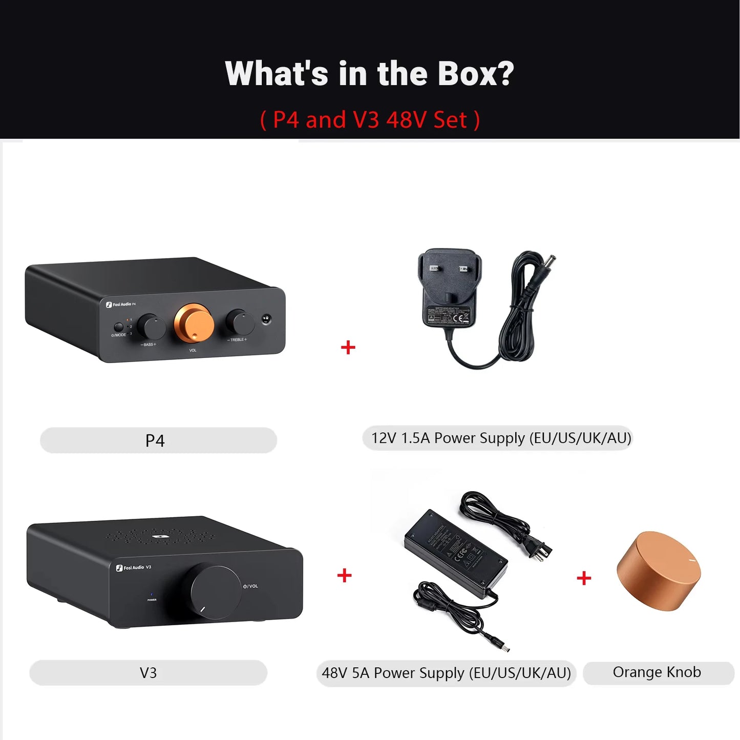 Fosi Audio P4 HiFi Preamplifier: 3 RCA Inputs, EQ/Bypass, Swappable Op-Amps, Treble & Bass Tone Control For Audiophile Systems