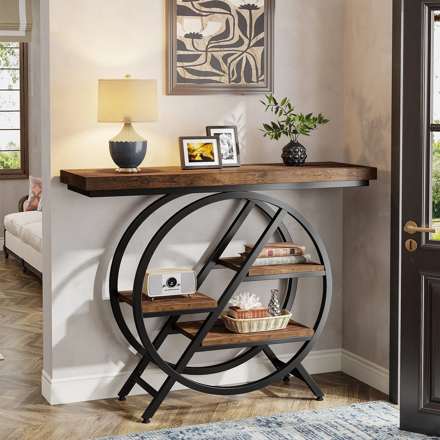 Tribesigns Console Table Entryway 4 Tier Industrial Hallway