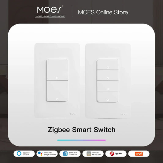 MOES ZigBee Smart Light Switch US Wall Push Button