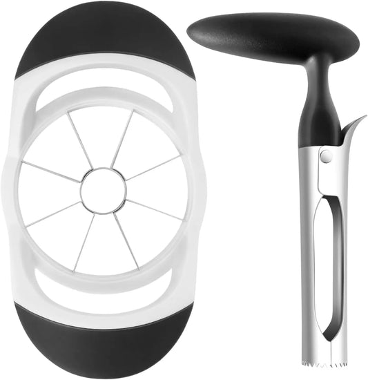 Apple Slicer & Corer Set - 8 Even Slices, Sharp Stainless Steel, Ergonomic Handle