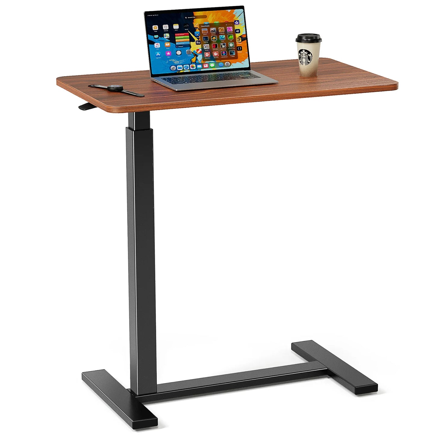 JHK Overbed Bedside Sofa Table with Hidden Wheels Adjustable Height Home Use Bed Table Laptop Mobile Standing Desk For Bedroom