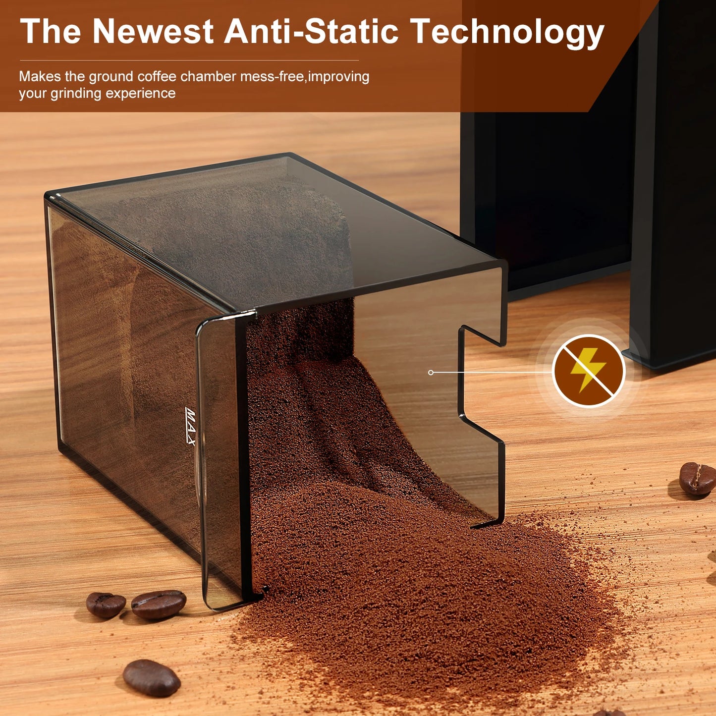 KIRAINAFLY Automatic Burr Mill Coffee Grinder With 28 Adjustable Gears