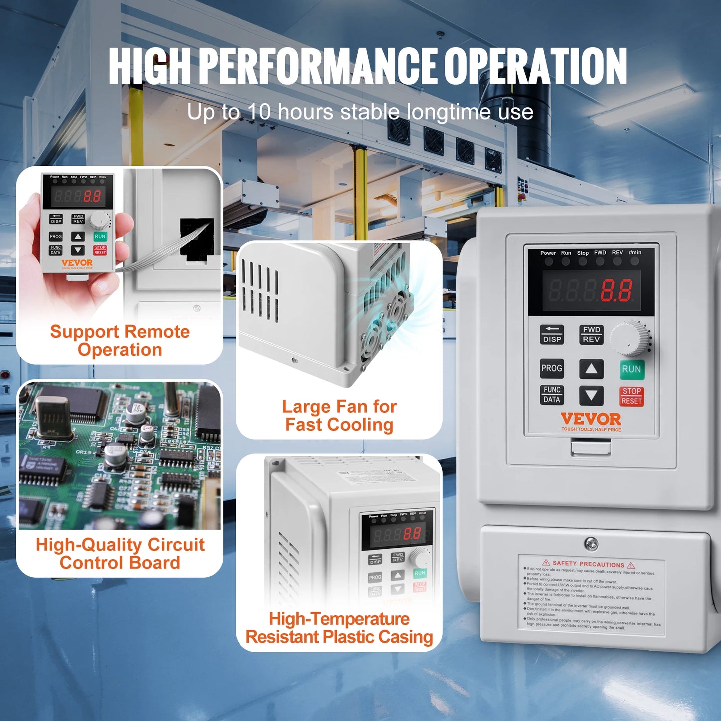 SucceBuy 2.2KW VFD Inverter Variable Frequency Drive Converter AC 220V 3P Output Speed Controller for Water Pump Motor CNC