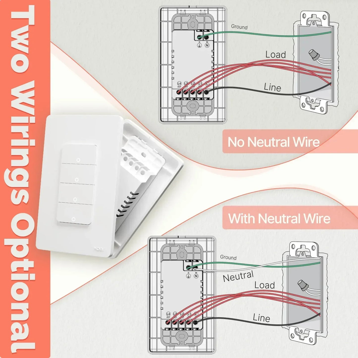 MOES ZigBee Smart Light Switch US Wall Push Button