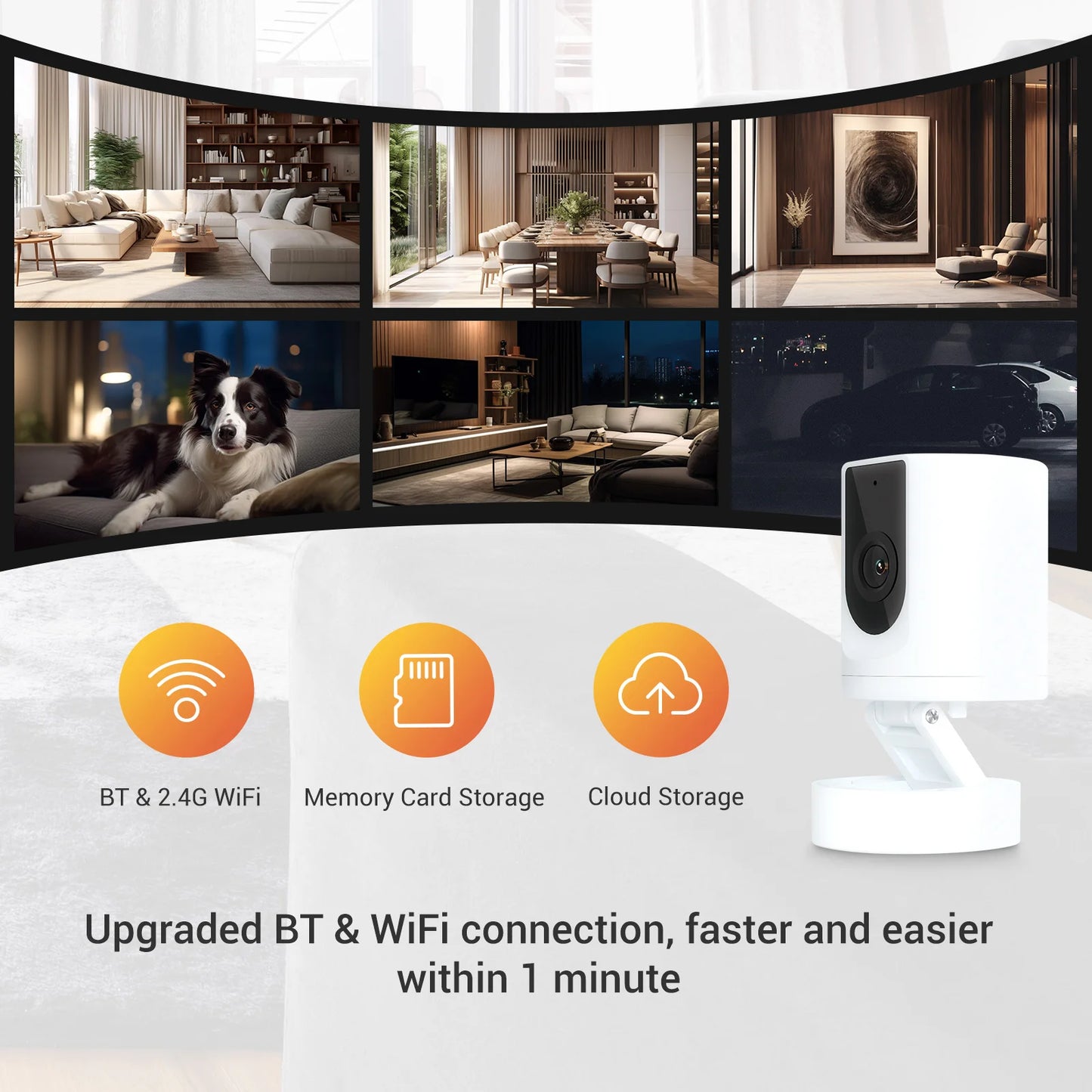 BoyKeep Indoor Security Camera with Two Way Audio Motion Detection