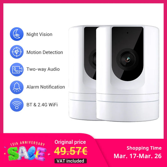 BoyKeep Indoor Security Camera with Two Way Audio Motion Detection