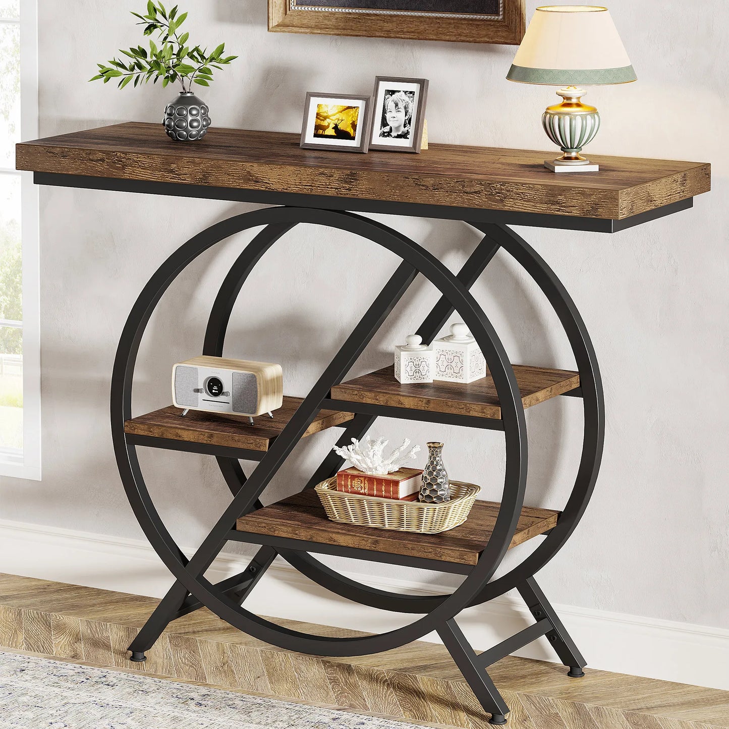 Tribesigns Console Table Entryway 4 Tier Industrial Hallway