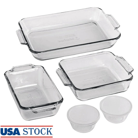 Glass Baking Dish Set Oven Safe Bakeware Casserole Dishes
