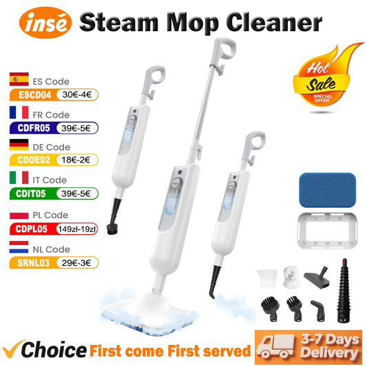 INSE Powerful Steam Mop 6 In 1 Detachable Floor Cleaner