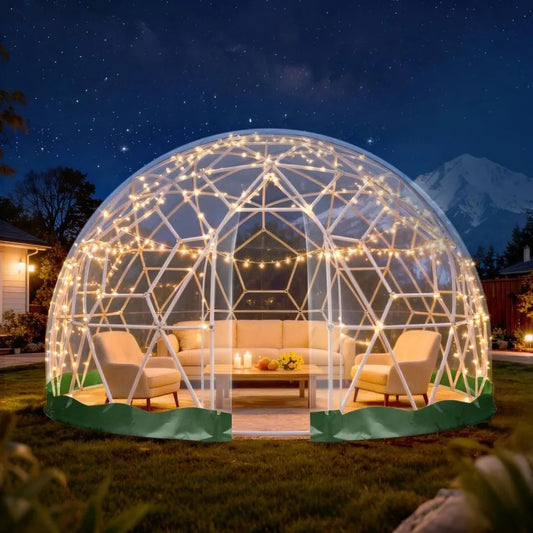 12 X 7.2 Ft Garden Dome Tent, Outdoor TPU Greenhouse, Accommodates 4-8 People, Waterproof Transparent Dome Tent