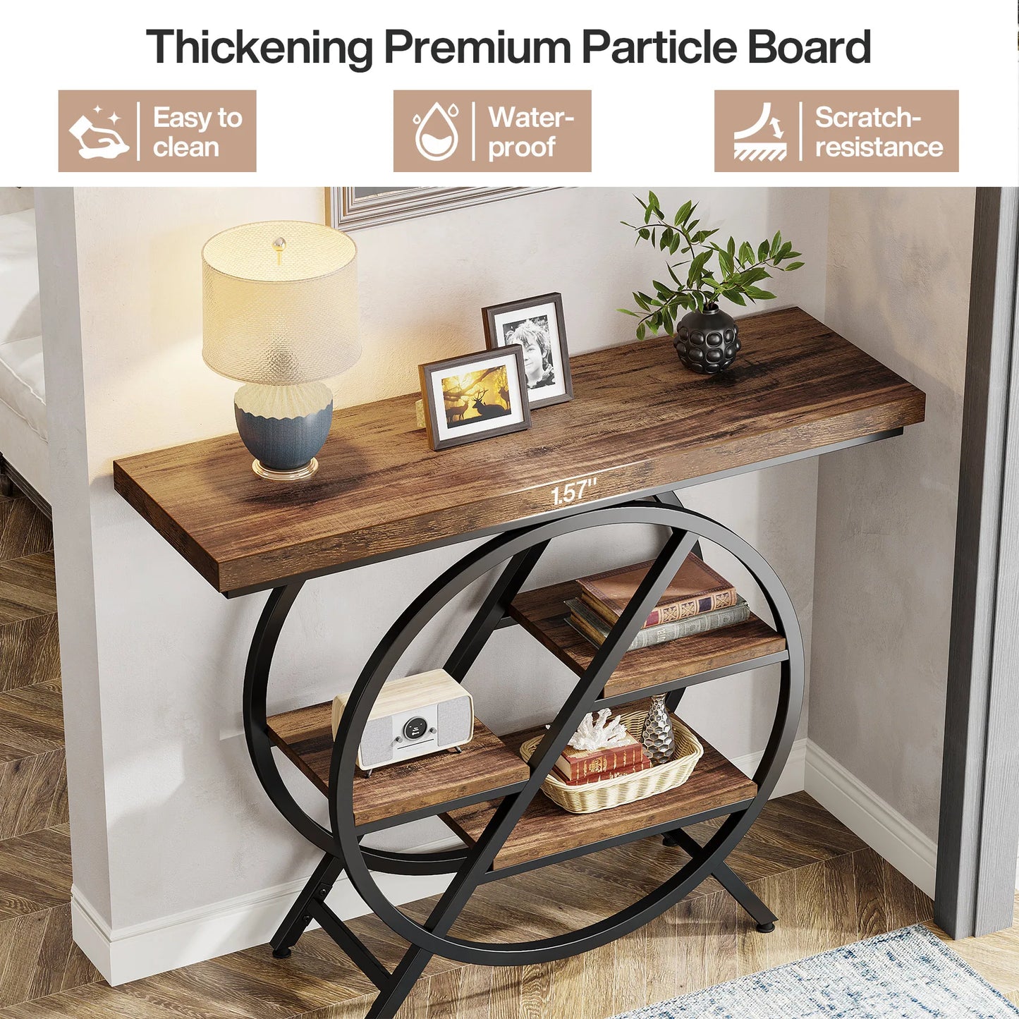 Tribesigns Console Table Entryway 4 Tier Industrial Hallway
