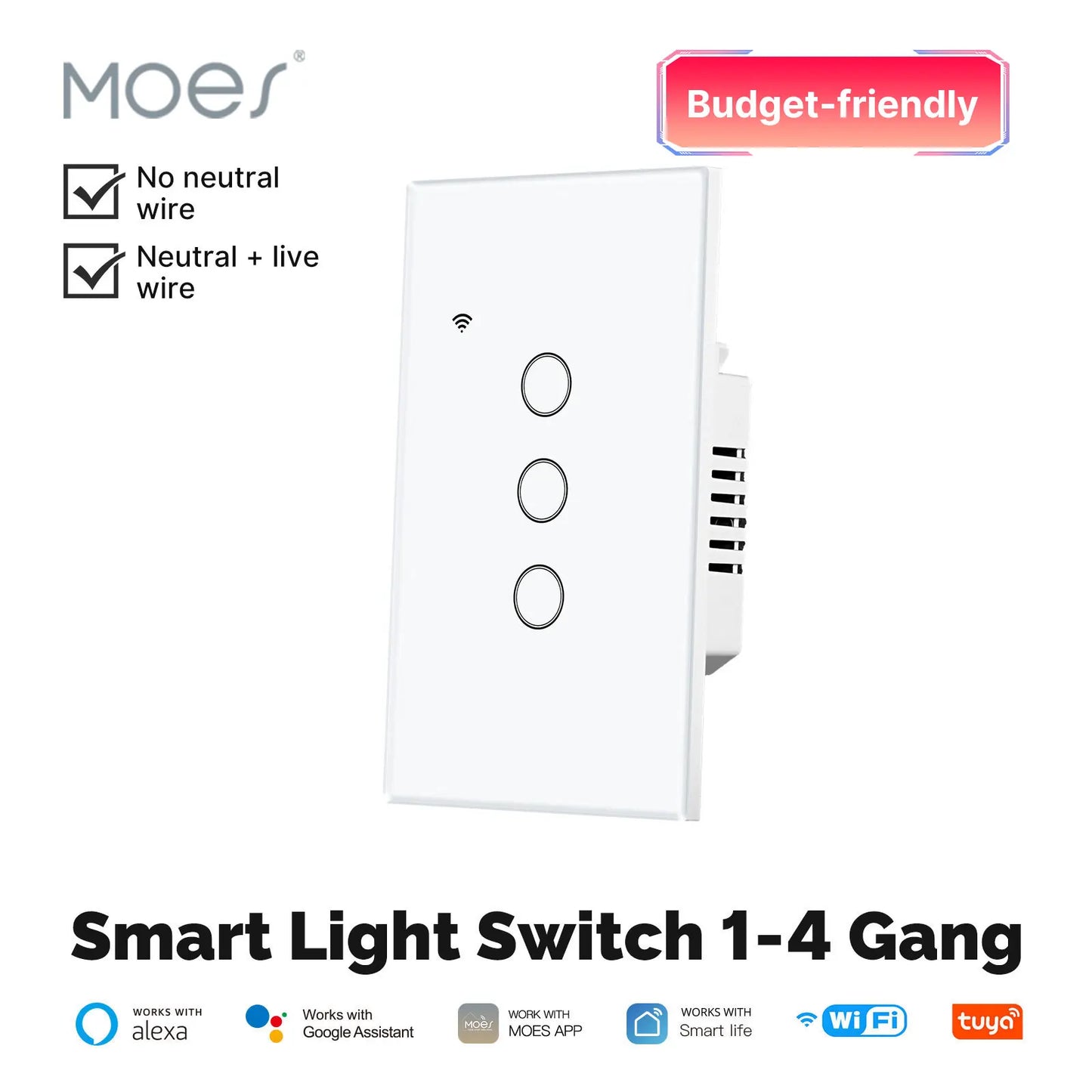 WiFi Smart Light Switch Glass Touch Control Alexa Google Home