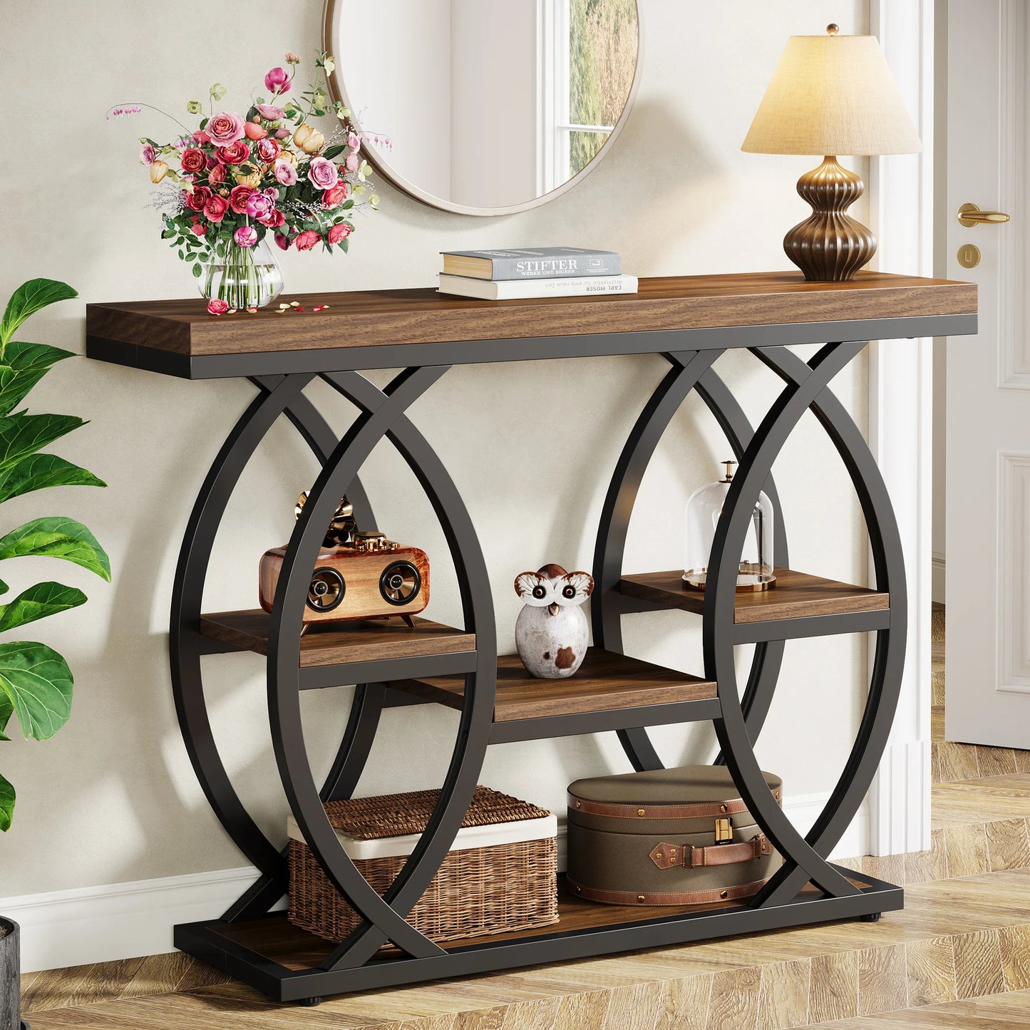 Tribesigns Console Table Entryway 4 Tier Industrial Hallway