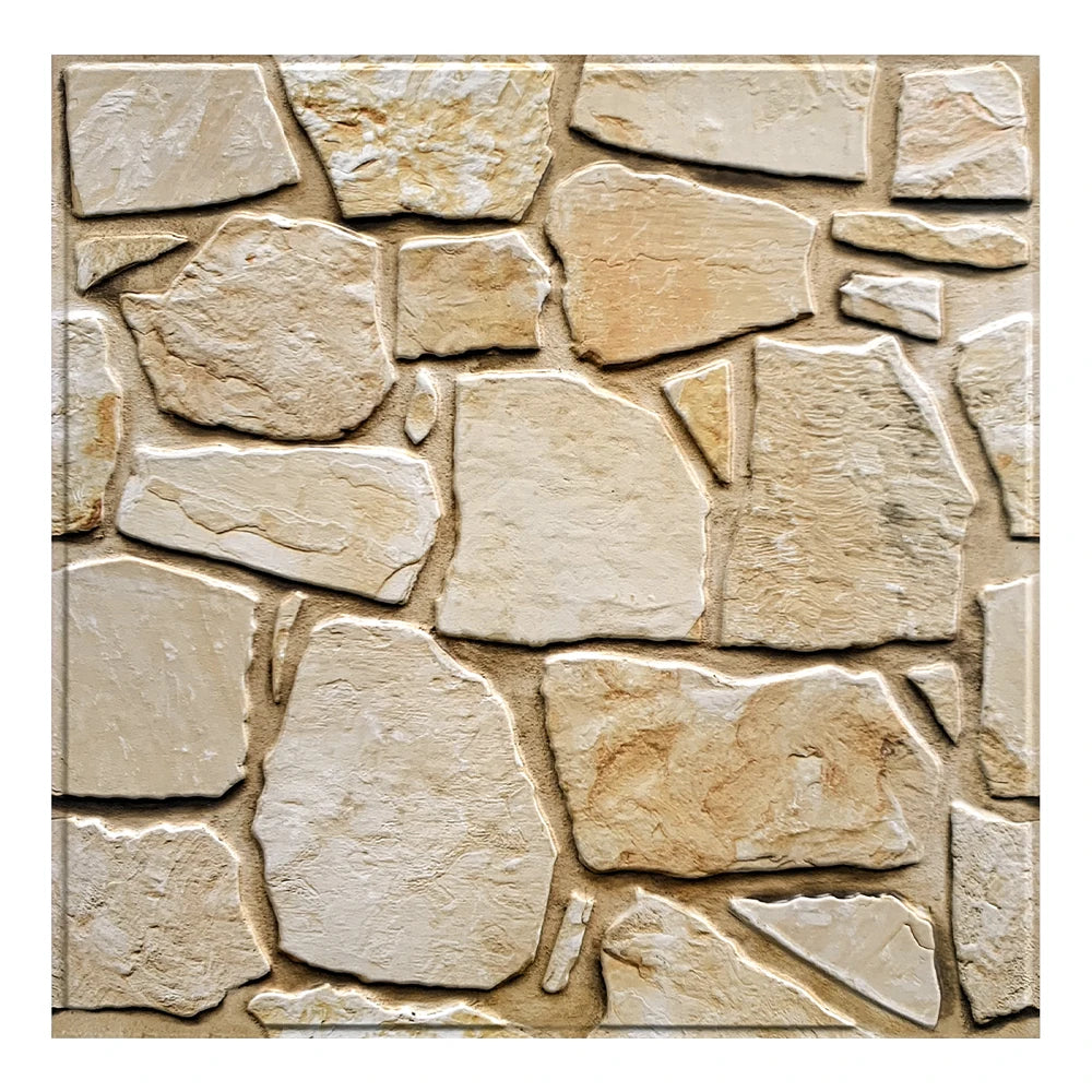 3D Tile Stickers, 3D Faux Stone Textures, Matte, 30cm x 30cm, Water and Mold Resistant, for Living Room, Kitchen Wall Update