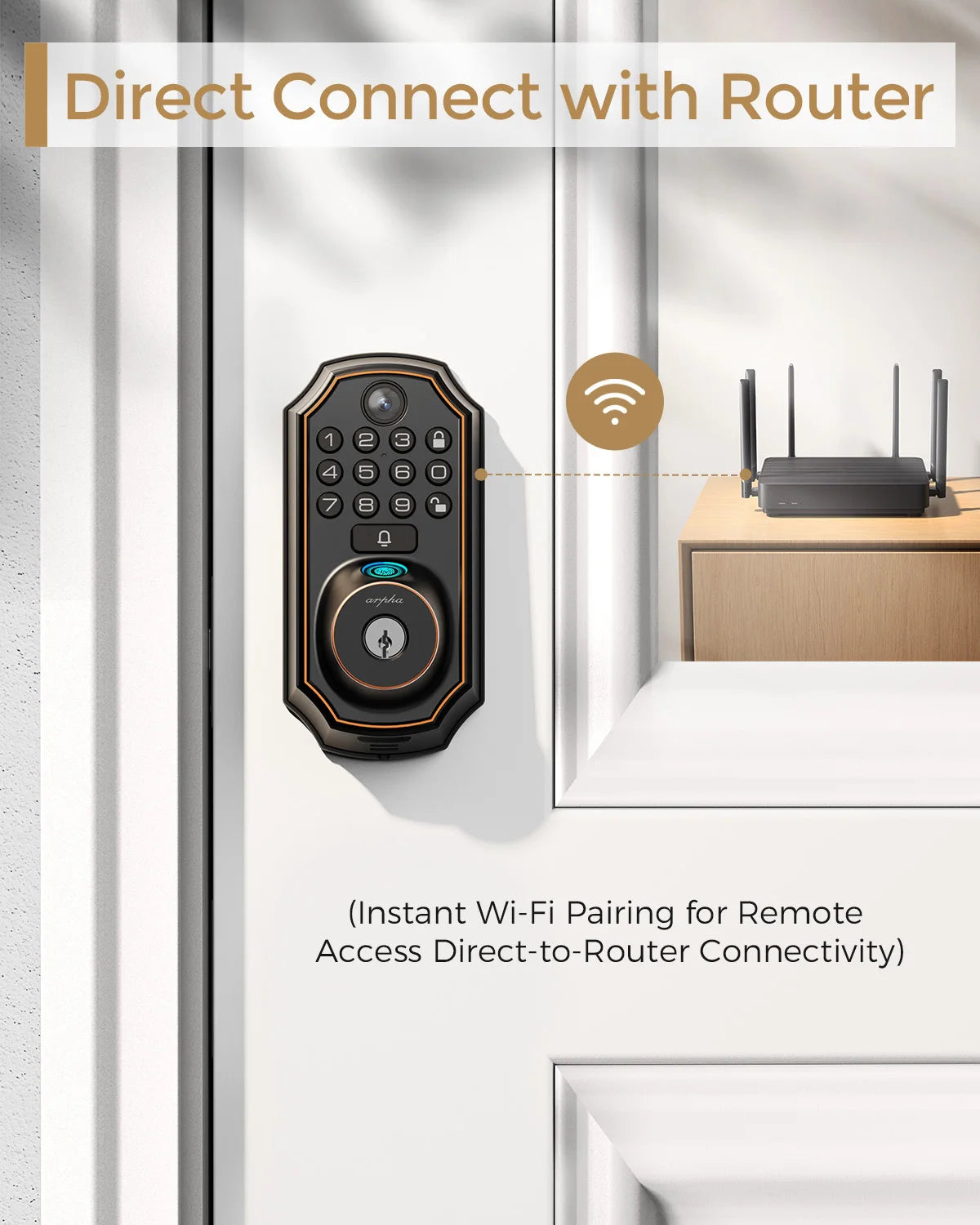 ARPHA Smart Lock D289L Set WiFi Video Smart Lock with Camera & Doorbell 5-in-1 Keyless Entry Fingerprint Door Lock Two-Way Audio