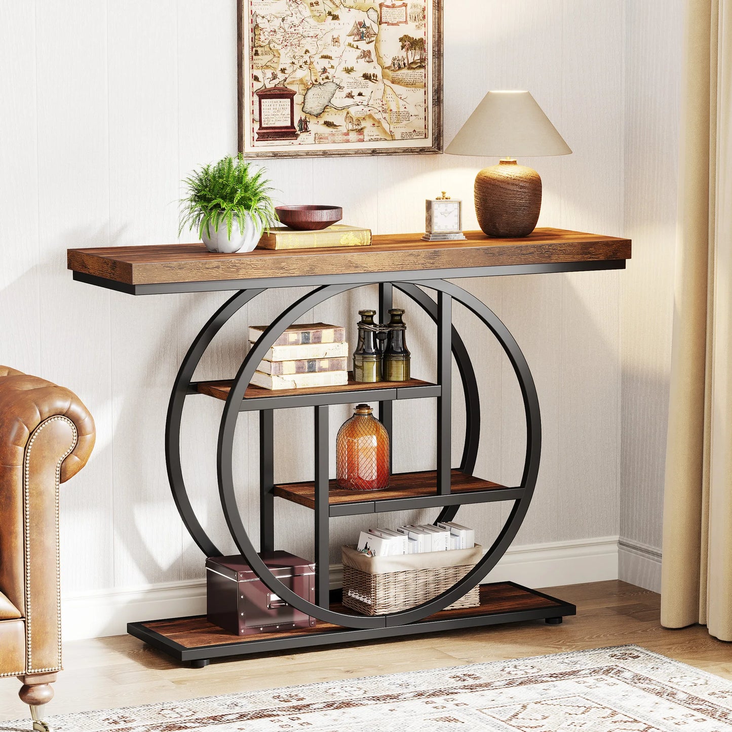 Tribesigns Console Table Entryway 4 Tier Industrial Hallway