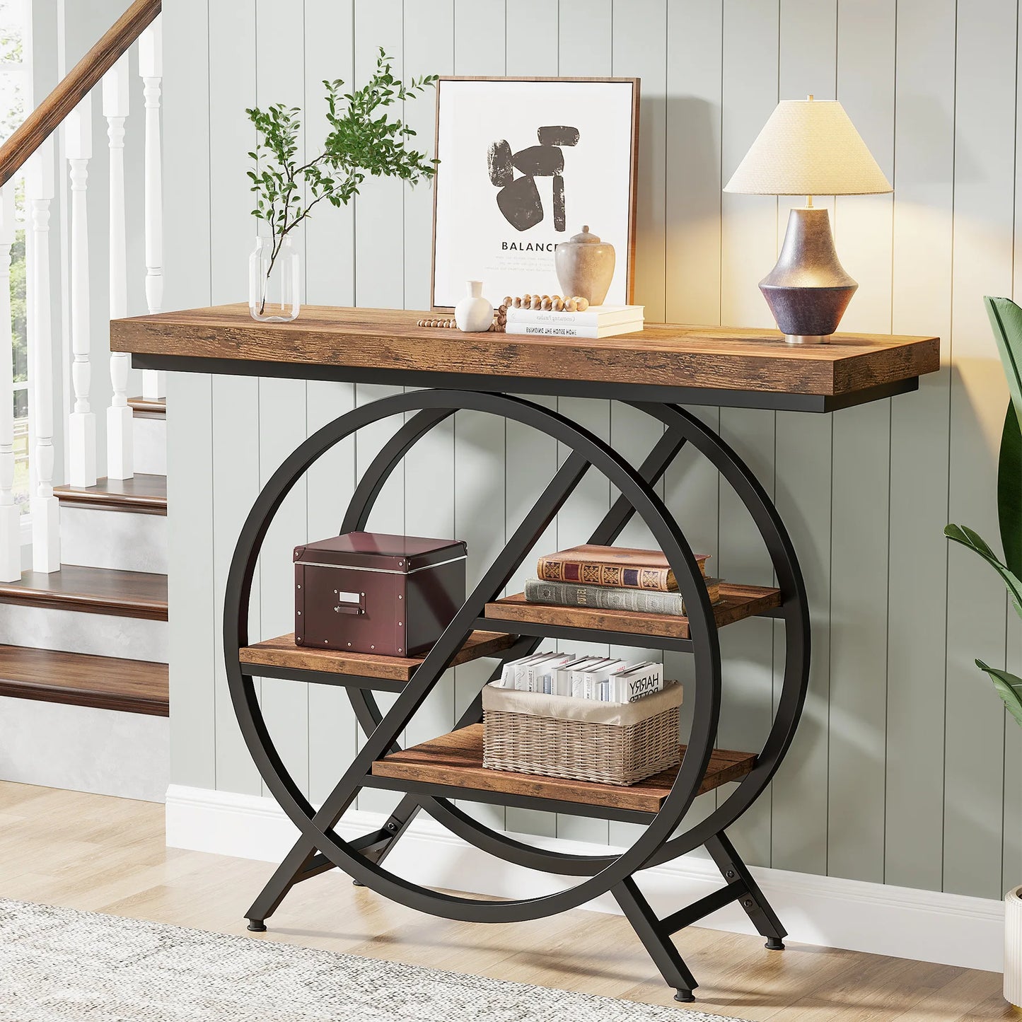 Tribesigns Console Table Entryway 4 Tier Industrial Hallway