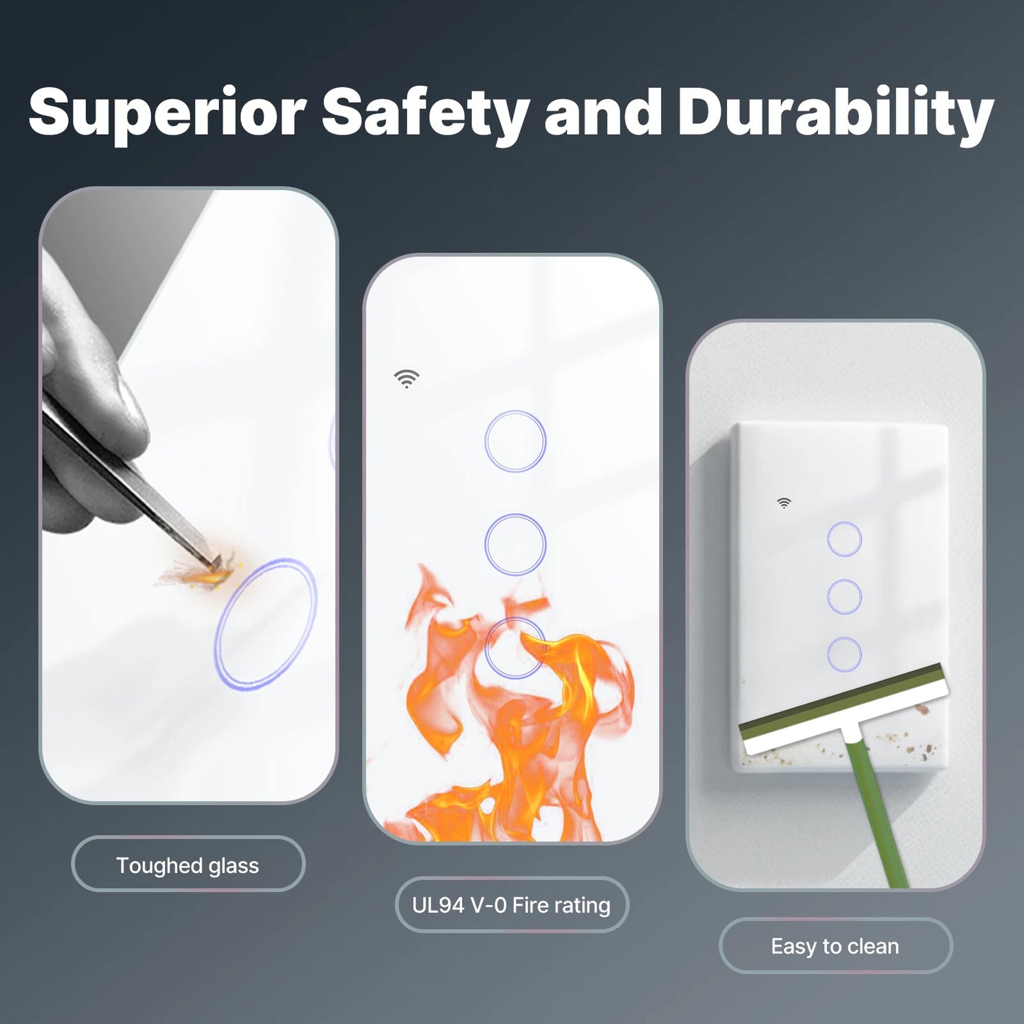 WiFi Smart Light Switch Glass Touch Control Alexa Google Home