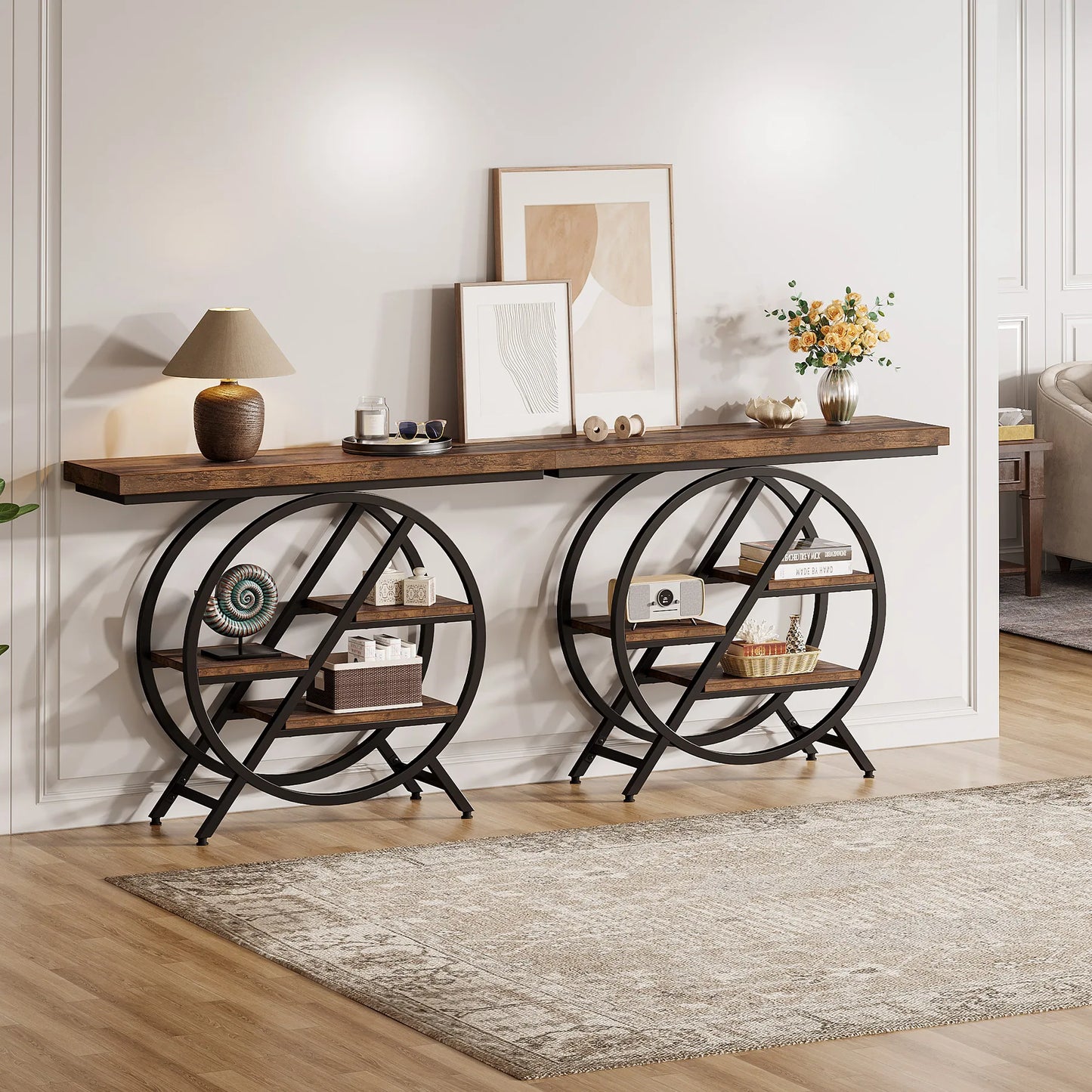 Tribesigns Console Table Entryway 4 Tier Industrial Hallway