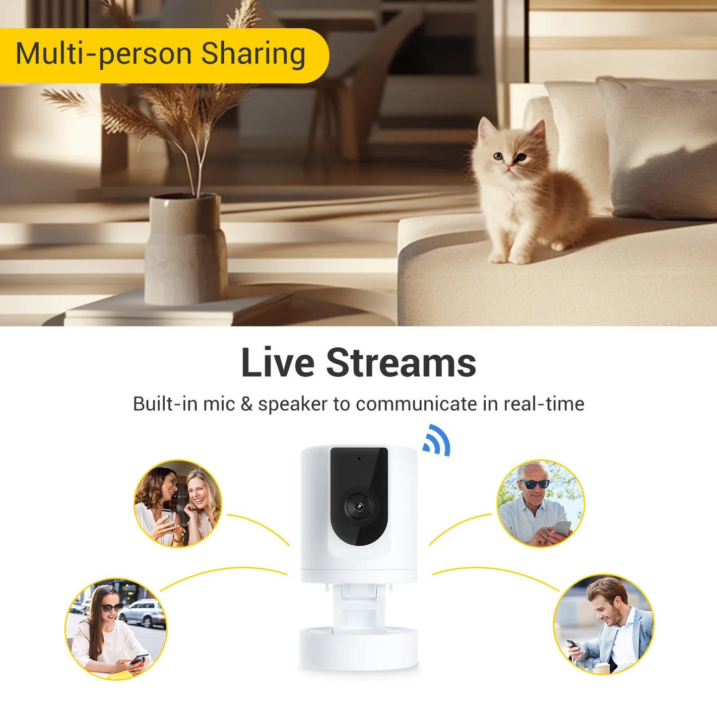 BoyKeep Indoor Security Camera with Two Way Audio Motion Detection