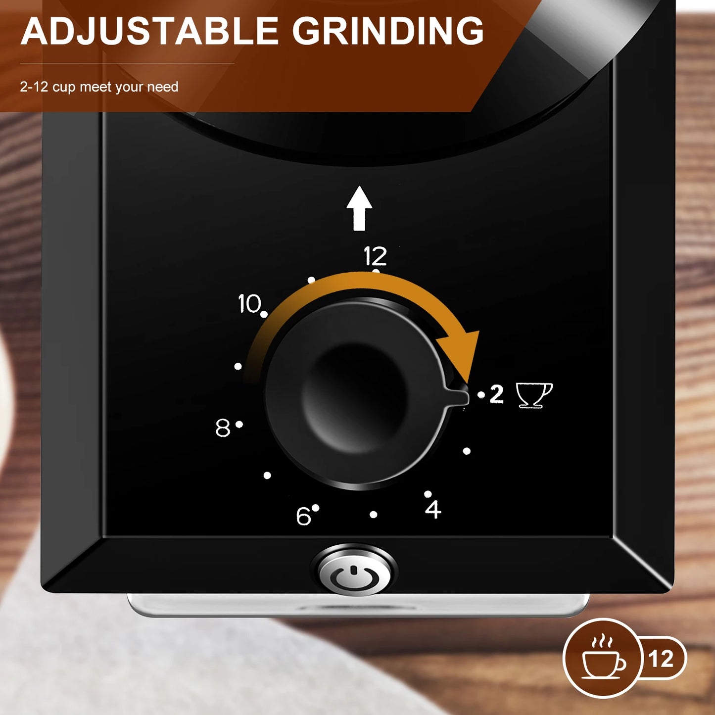KIRAINAFLY Automatic Burr Mill Coffee Grinder With 28 Adjustable Gears