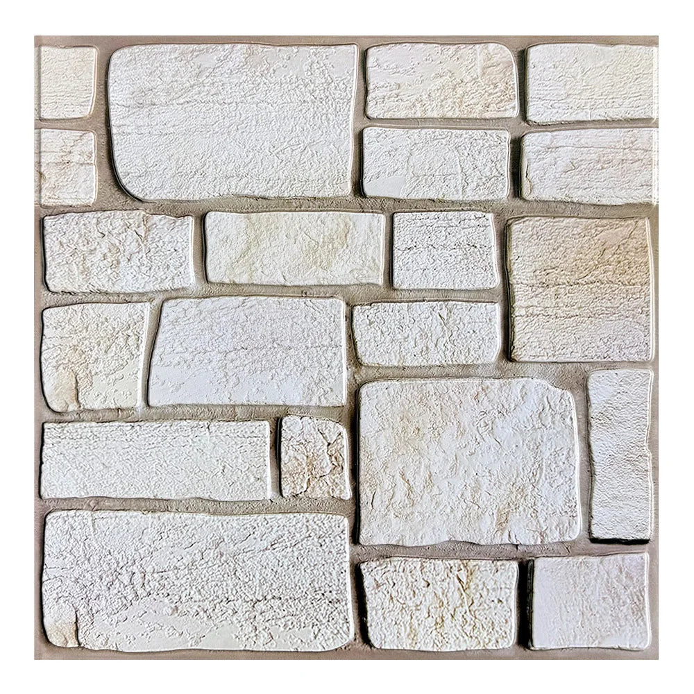3D Tile Stickers, 3D Faux Stone Textures, Matte, 30cm x 30cm, Water and Mold Resistant, for Living Room, Kitchen Wall Update